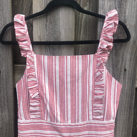 HYFVE striped cropped linen blend jumpsuit! - Picture 4 of 6